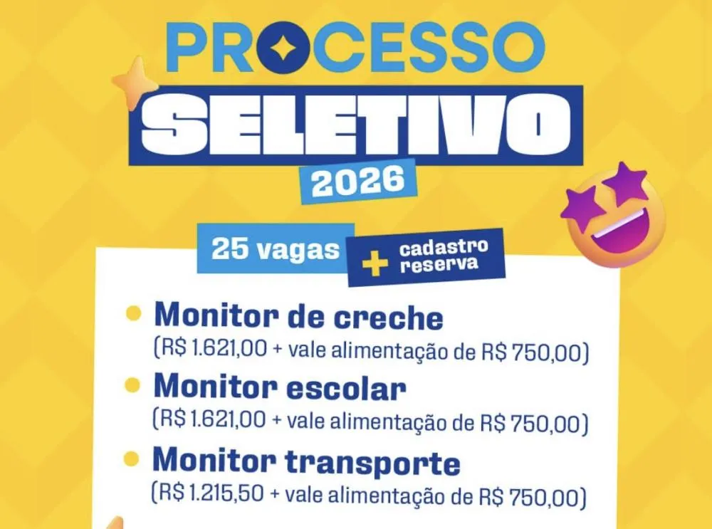 📍PALMITAL | Prefeitura abre 25 vagas para quem tem ensino médio completo