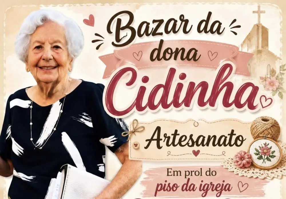 🌸 Solidariedade e talento: Vem aí o Bazar da Dona Cidinha em Assis!